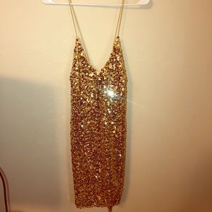 Gold Sequin Dress
